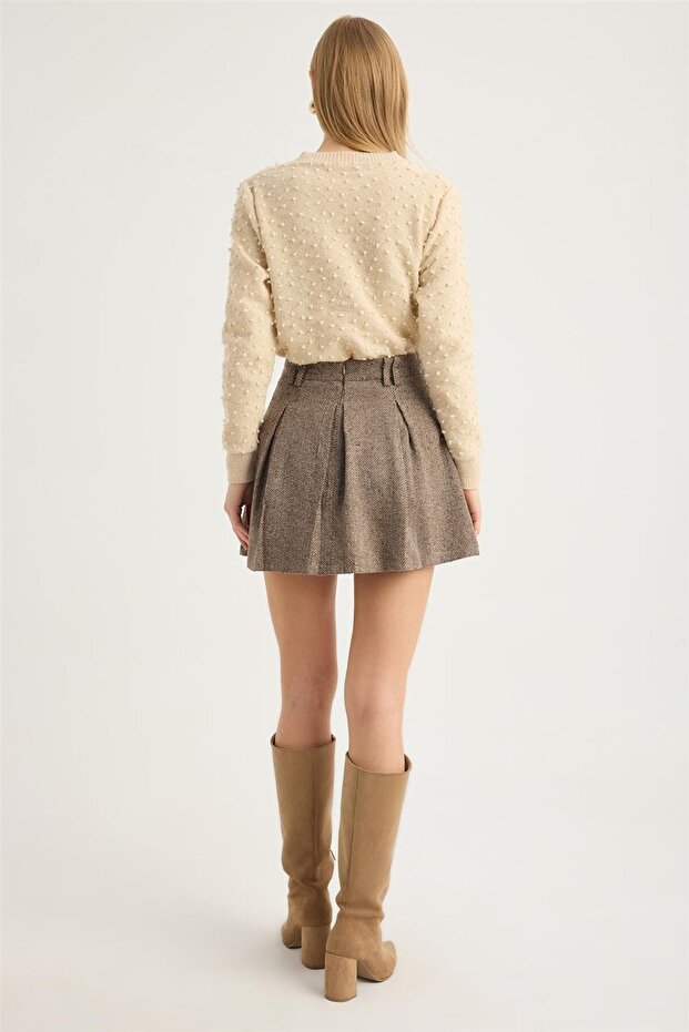 Fustă mini cu model picior de pește - 5