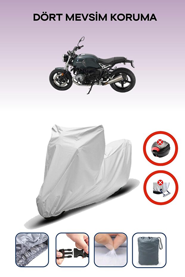 Bmw R Nine T Scrambler GRAY MOTORCYCLE BRAND BACK BAG UNCOMPATIBLE