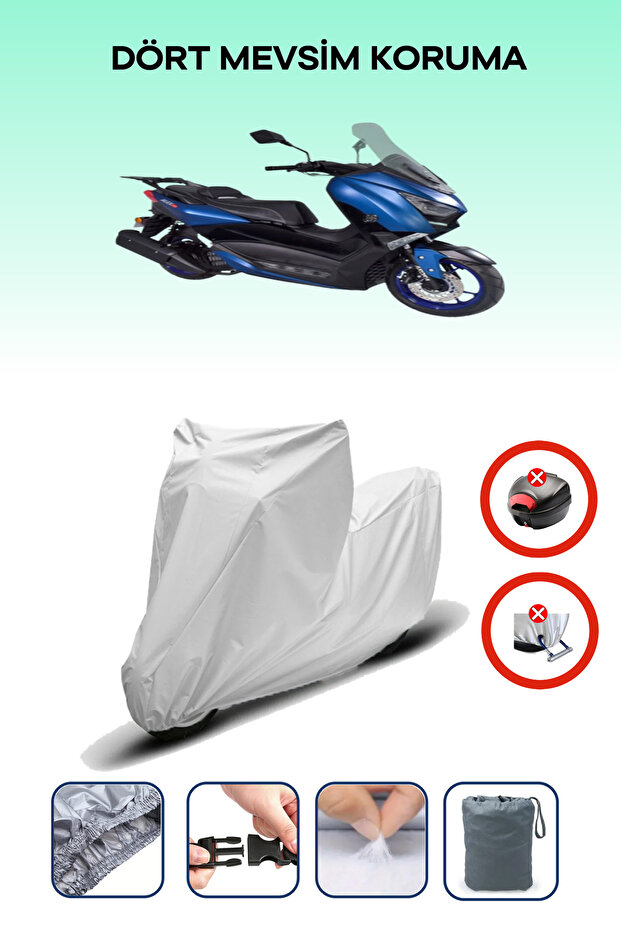 Gray Rear Bag Lock Incompatible with Arora Max Pro Compatible Motorcycle Tarpaulin, 4 Seasons