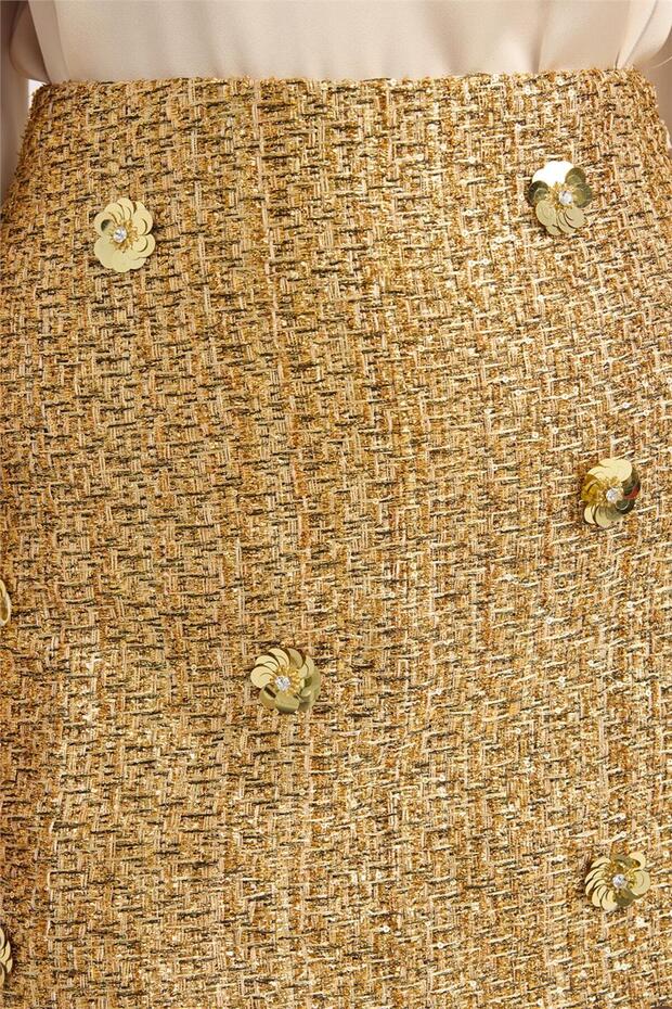 Simli Hasır Örme Etek - 4