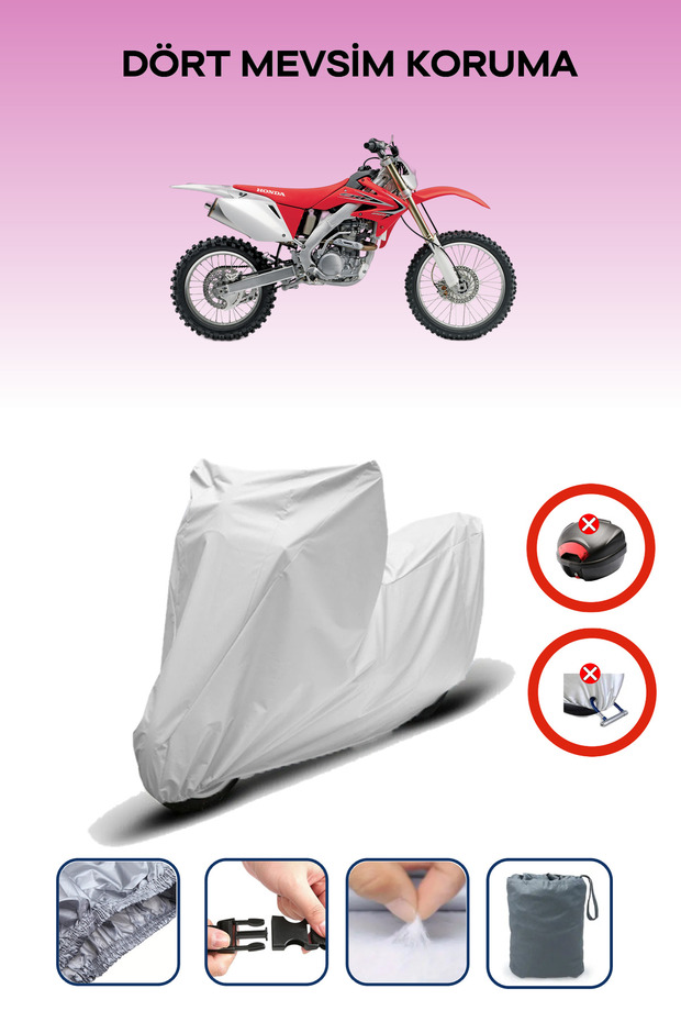 Gray Rear Bag Lock Incompatible Honda Crf 250 X Compatible Motorcycle Tarpaulin, 4 Seasons
