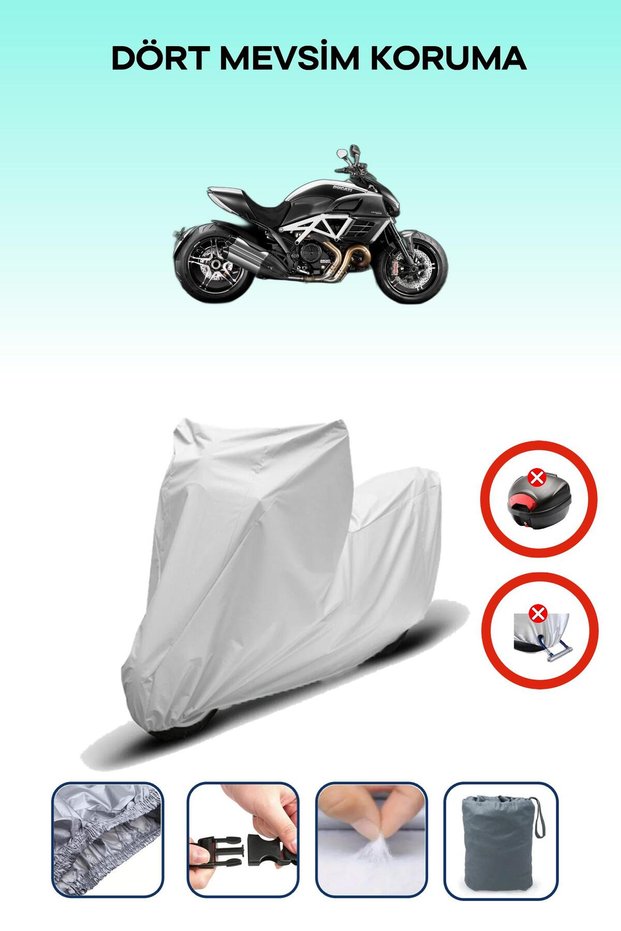 Gray Rear Bag Lock Incompatible with Ducati Diavel Amg Special Edition Compatible Motorcycle Tarpaulin, 4 Seasons
