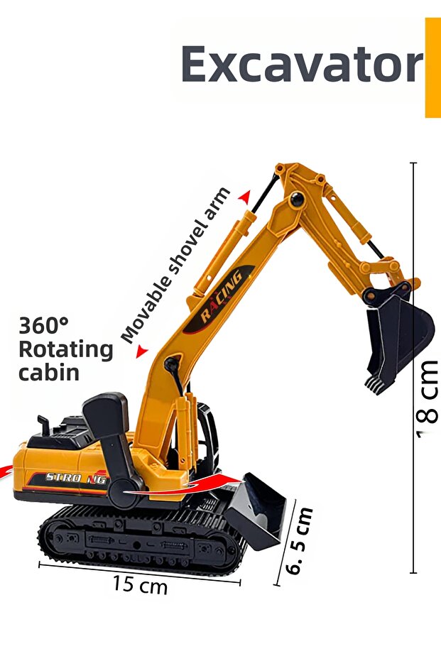 Toy Engineering Vehicle Excavator / Bucket Engineering Vehicle - Friction