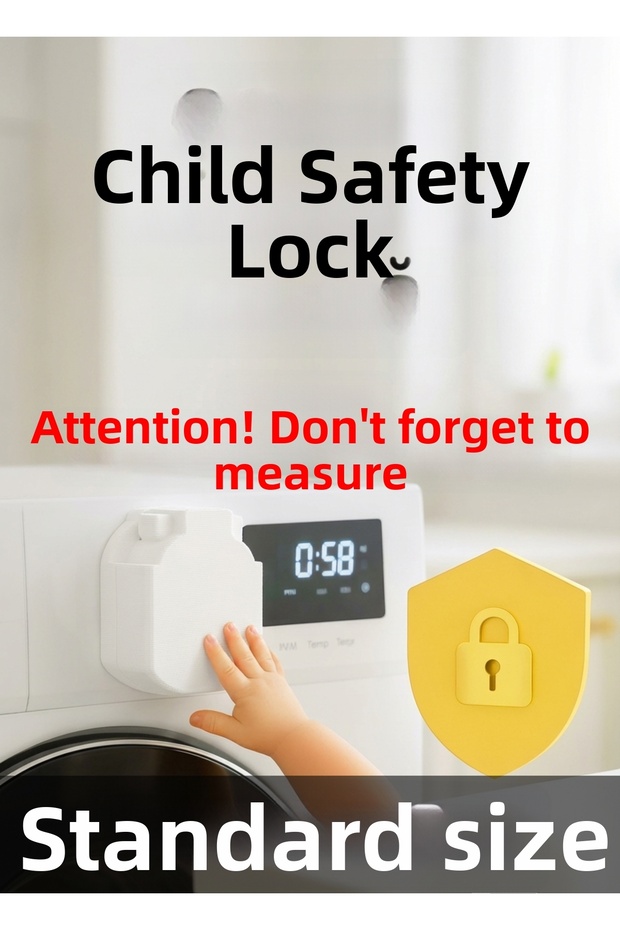 White Goods Button Lock – Child Safety Cover - Standard Size White Color