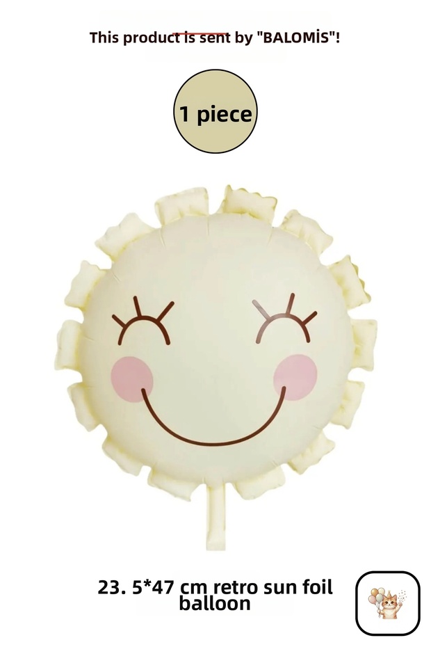 1 Piece Retro Sun Shaped Foil Balloon 23.5X47 cm Birthday Decoration