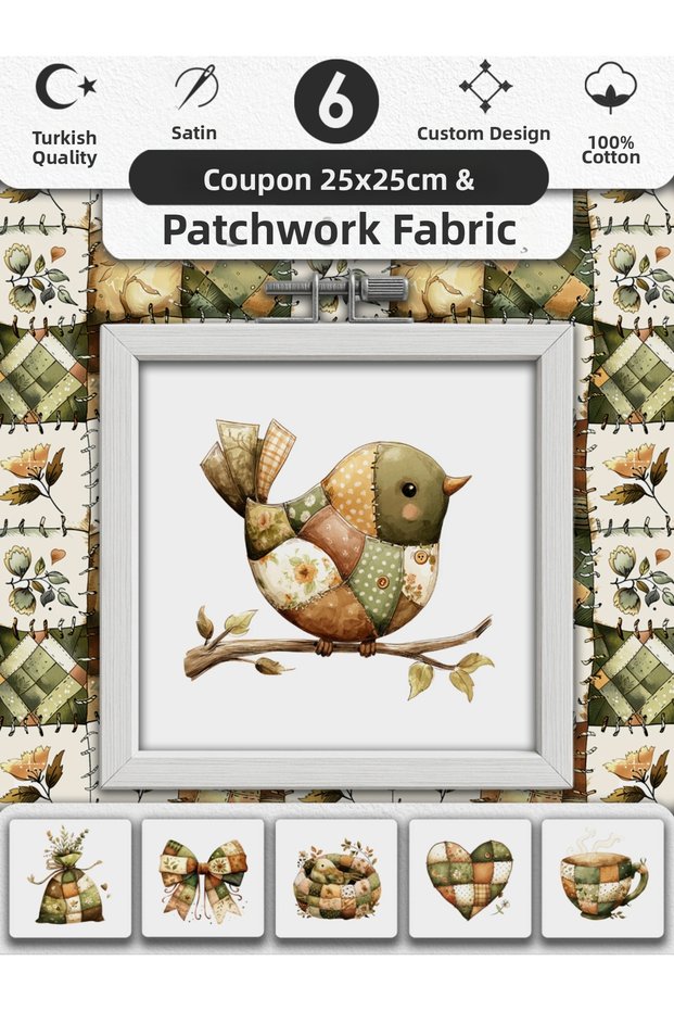Patchwork Fabric Set – 100% Cotton Patterned Fabric Coupons for Sewing and Hobby
