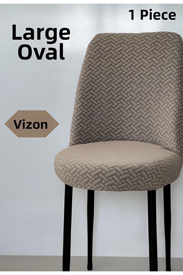 Kitchen Chair Cover Large Oval Jacquard Washable Stretch Elastic Chair Cover 1 Piece