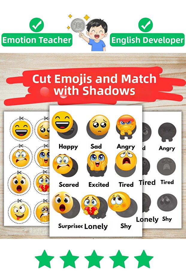 Cut Emojis and Match Their Shadows