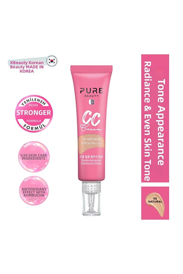 Cc Cream, Spf50, Pa++++, Natural - 30 ml (New Product 4+)