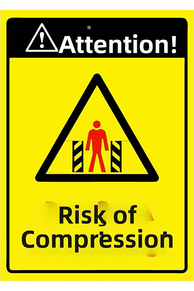 Attention! Danger of Entrapment Isg Warning Sign Pvc A4 21X30 cm