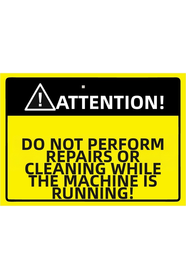 Caution Do Not Operate Machine While Repairing and Cleaning Isg Warning Sign Pvc A5 15X21 cm