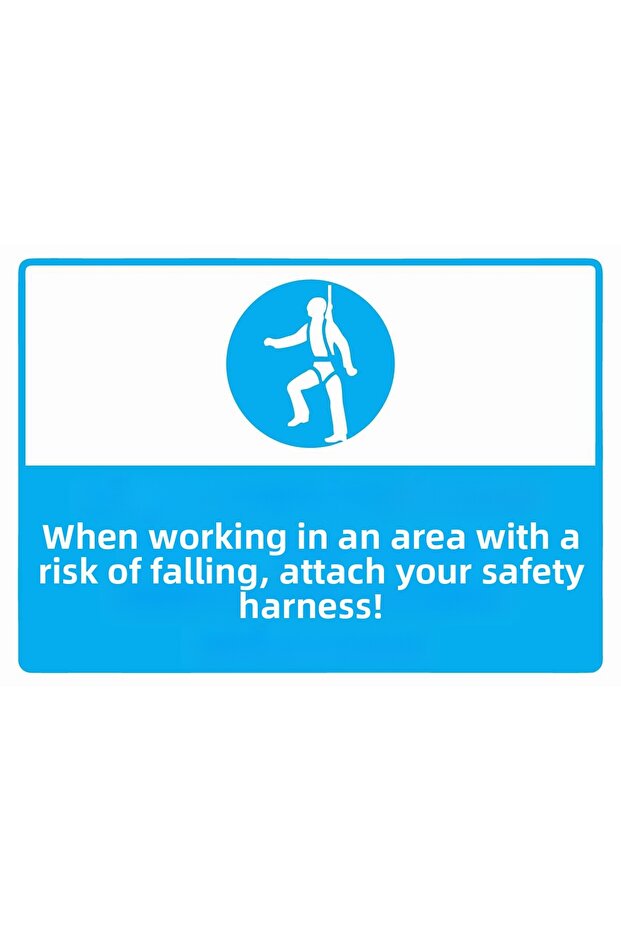 Work While Safety Belt Is on Danger of Falling Isg Warning Sign Pvc A5 15X21 cm