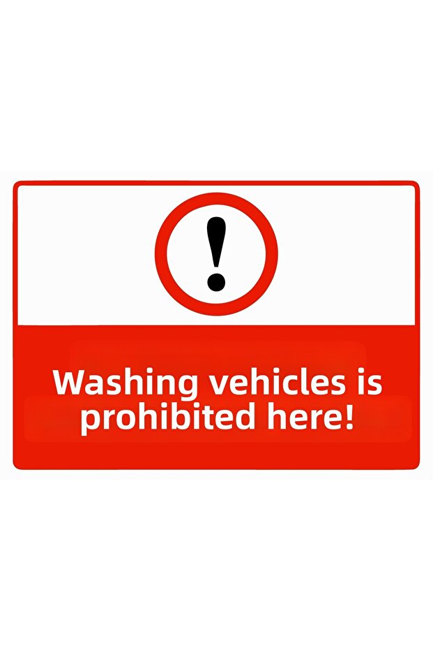 No Car Washing Prohibited Here Isg Warning Sign Pvc A3 30X42 cm