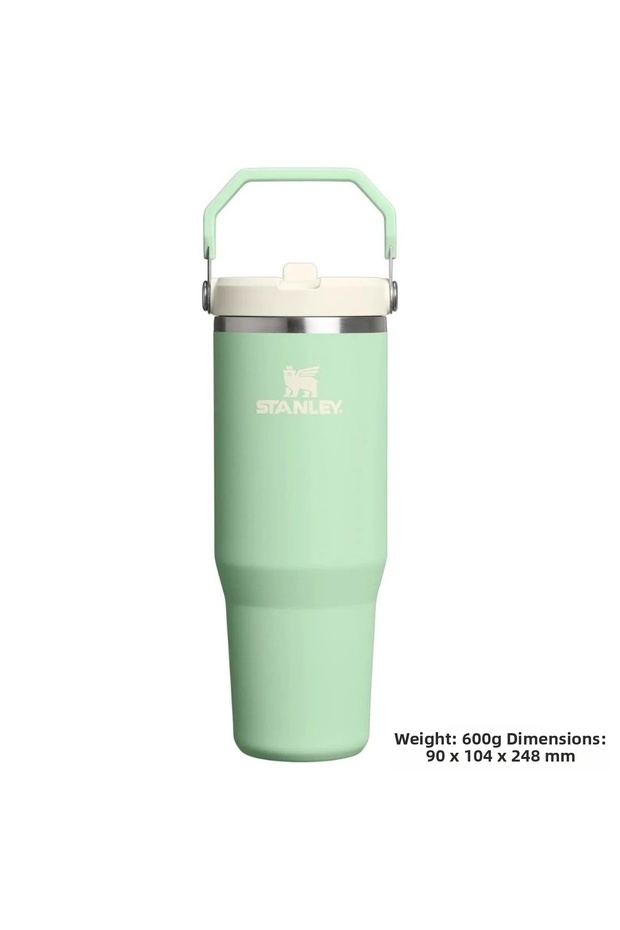 The Iceflow Flip Straw Thermos Cup with Straw 0.89 Lt Flask Green - 4