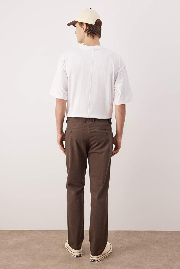 Vizon Erkek Dar Paça/Slim Fit Mevsimlik %100 Pamuk Likralı Kumaş Pantolon TMNAW26PL00032 - 4