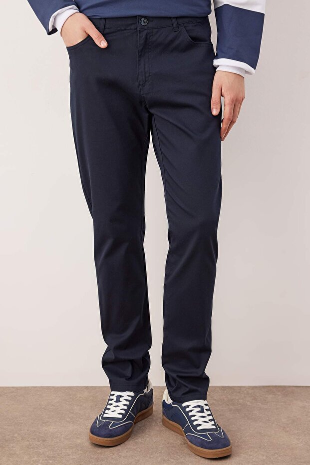 Lacivert Erkek Dokulu Kumaş Pantolon TMNAW26PL00027 - 2