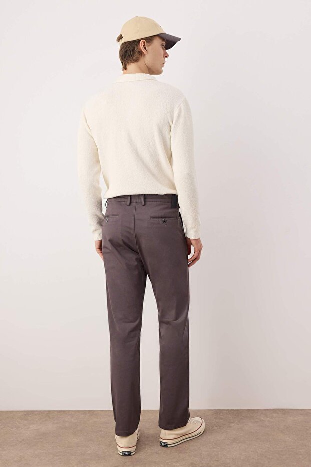 Gri Erkek Gabardin Dokulu Kumaş Pantolon TMNAW26PL00026 - 3