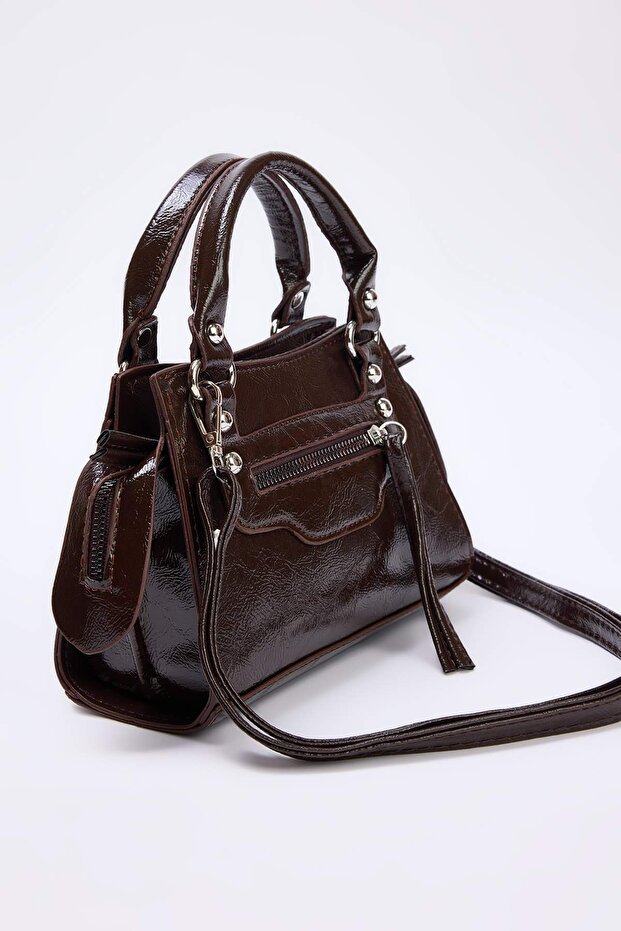 Koyu Kahverengi Çapraz Askılı Kadın Mini Boy Tote Çanta TWOAW25OC00004 - 2