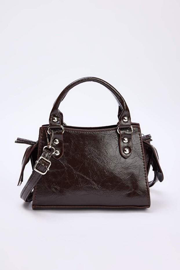 Koyu Kahverengi Çapraz Askılı Kadın Mini Boy Tote Çanta TWOAW25OC00004 - 3