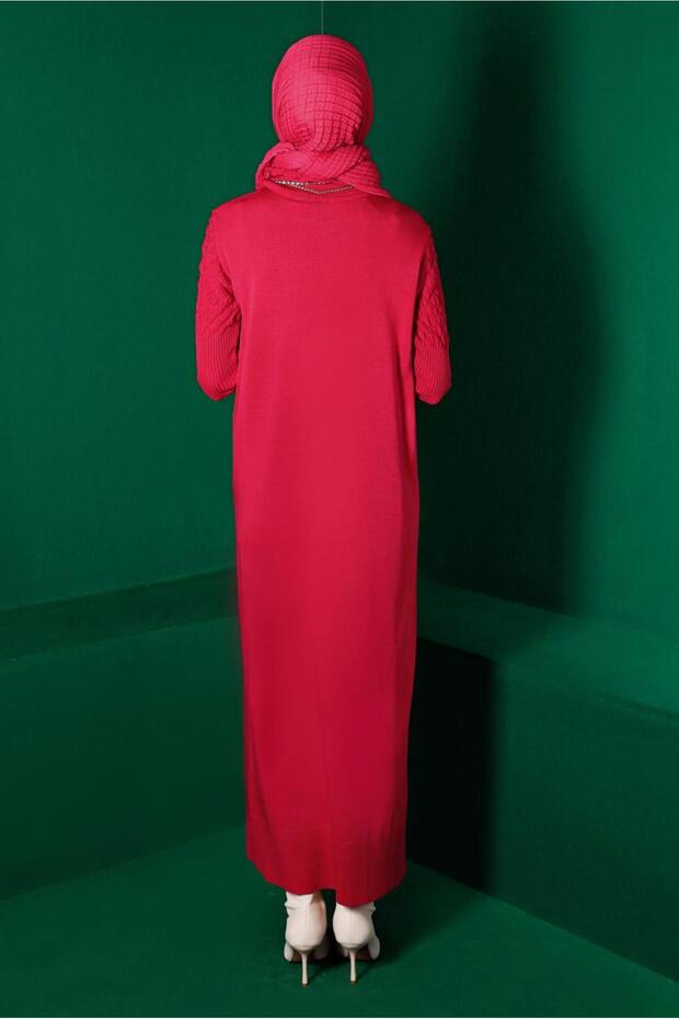 BOĞAZLI BASIC TRİKO ELBİSE 43131 - 3