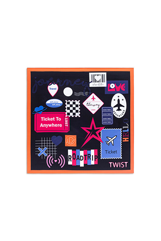 SLOGAN VE GÖRSEL BASKILI FULAR - 3