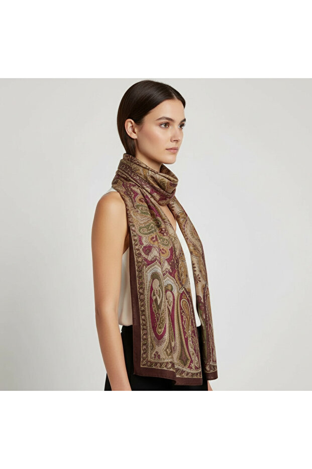 Desenli İpek Şal - 4