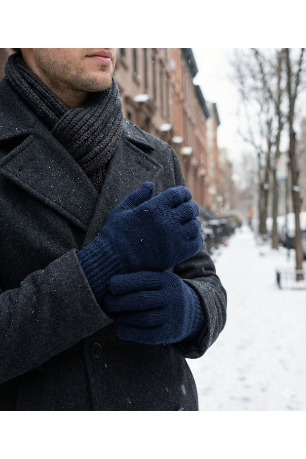 Erkek Lacivert Eldiven - 1