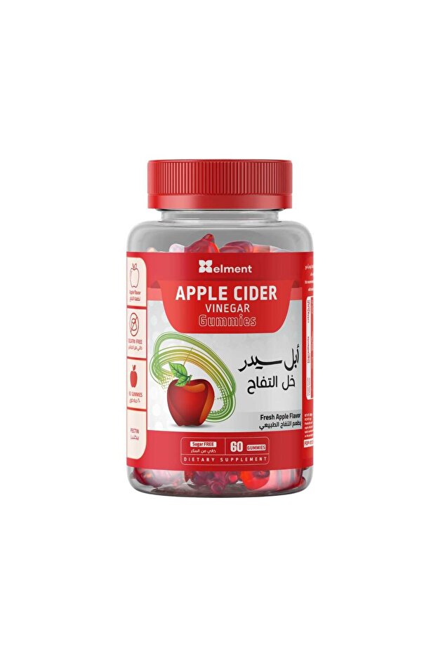 جاميز ابل سيدر 60 قطعة جاميز خل التفاح من ايلمينت - Apple Cider gummies