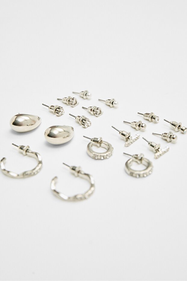 9'lu Mini Damla Küpe Seti - 5