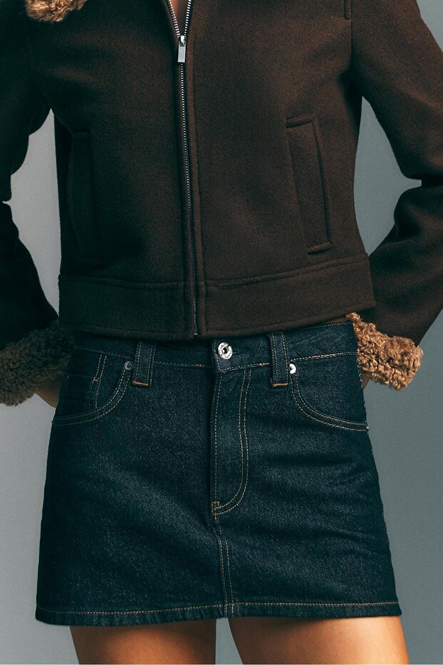 D62 Denim Şort Etek - 3