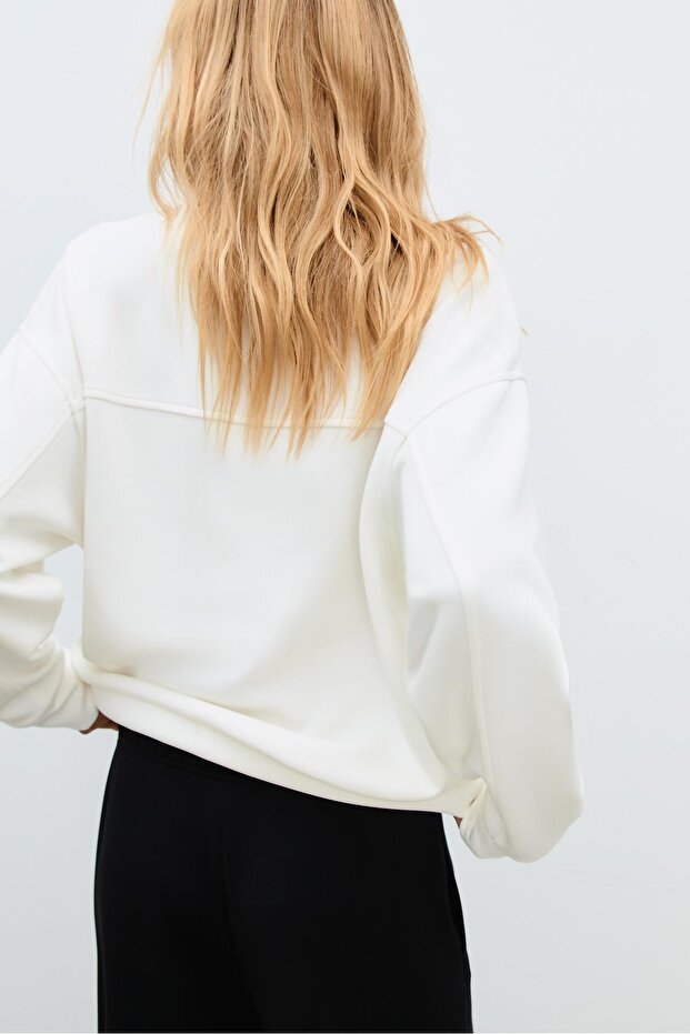 Yumuşak dokulu basic sweatshirt - 4