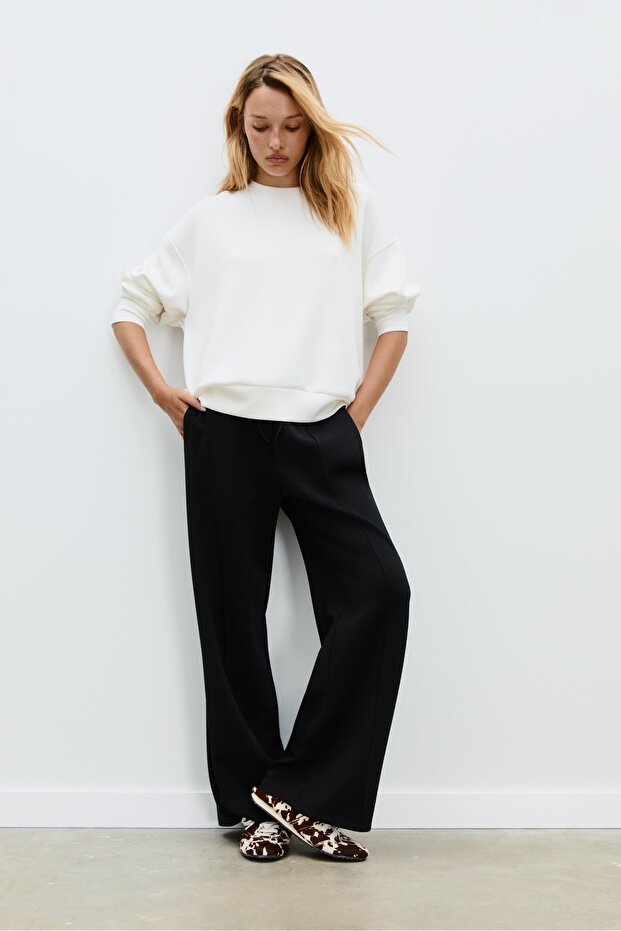 Yumuşak dokulu basic sweatshirt - 1