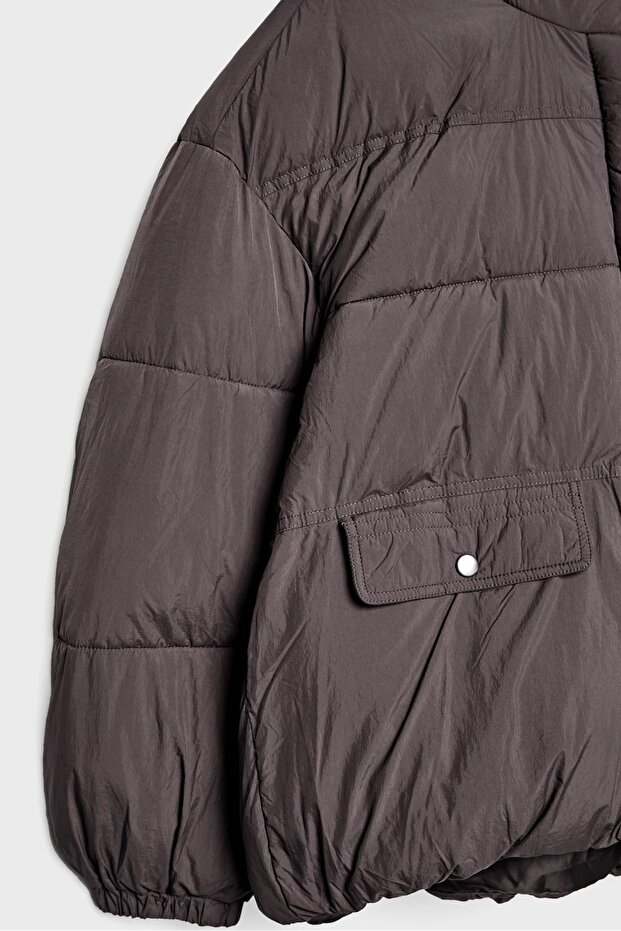 Kapüşonlu Dolgulu Mont - 7