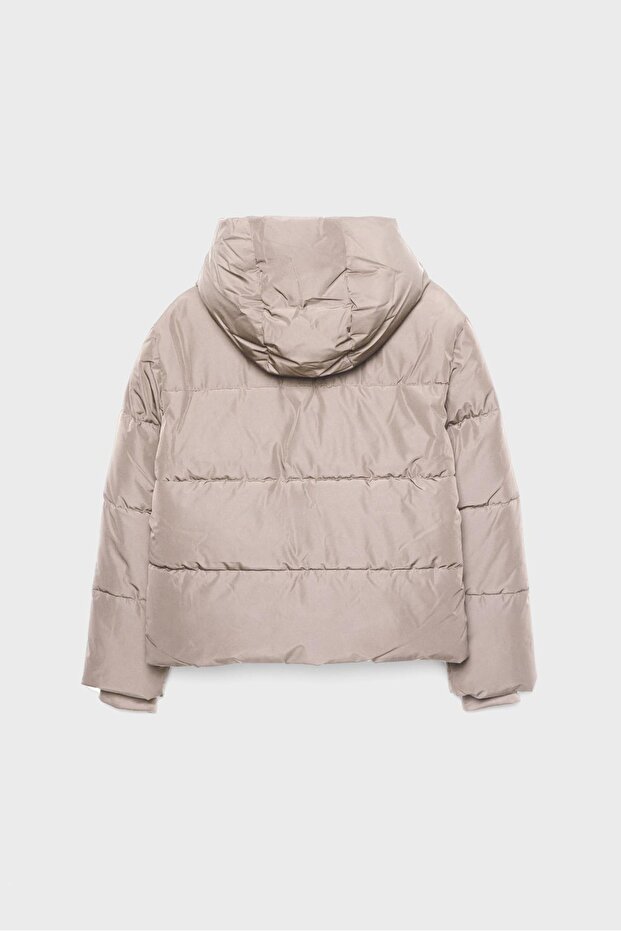 Basic kapüşonlu şişme mont - 8