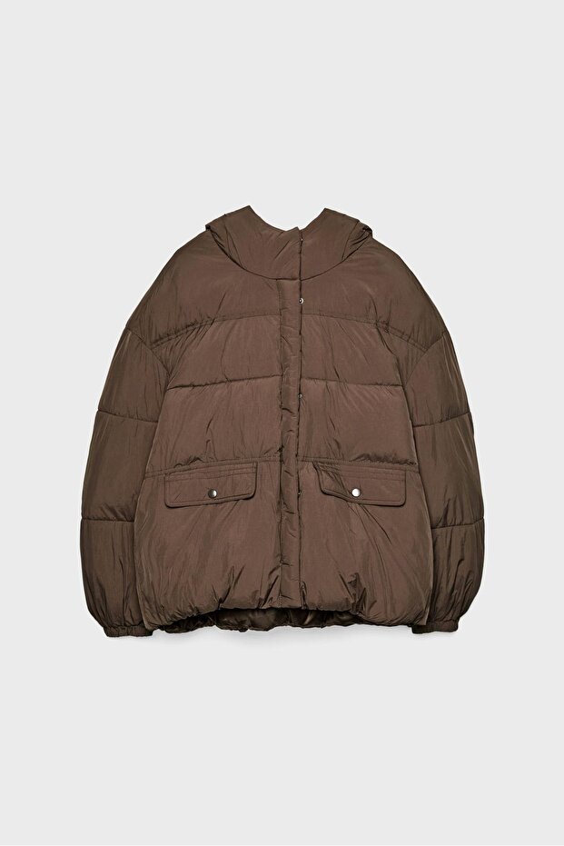 Kapüşonlu Dolgulu Mont - 5