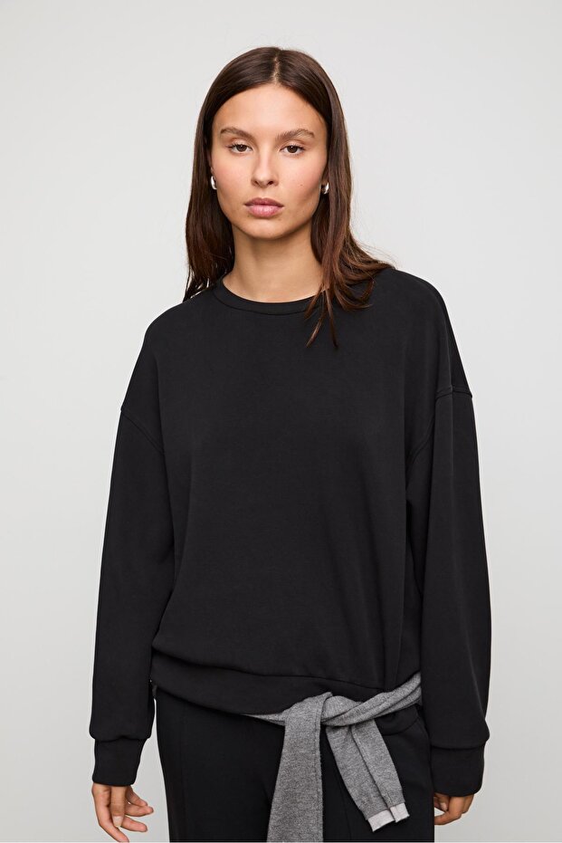 Soft Texture Basic Sweatshirt - 2