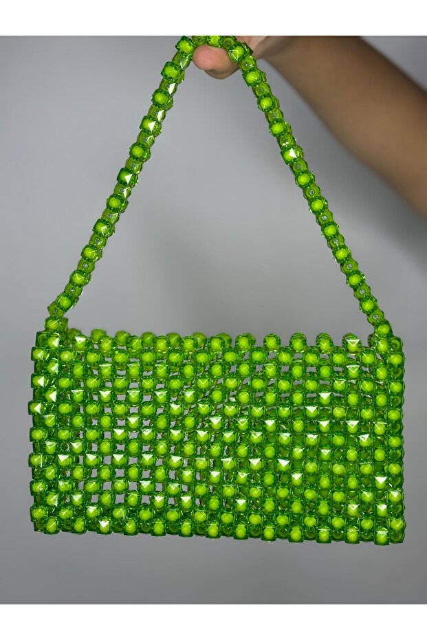 Green Beaded Women's Handbag