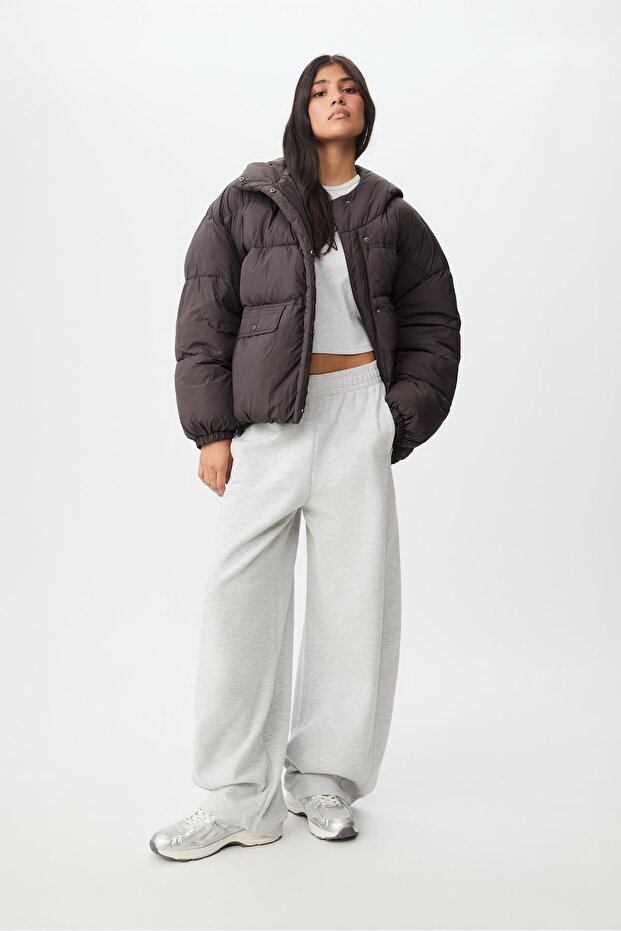 Kapüşonlu Dolgulu Mont - 1