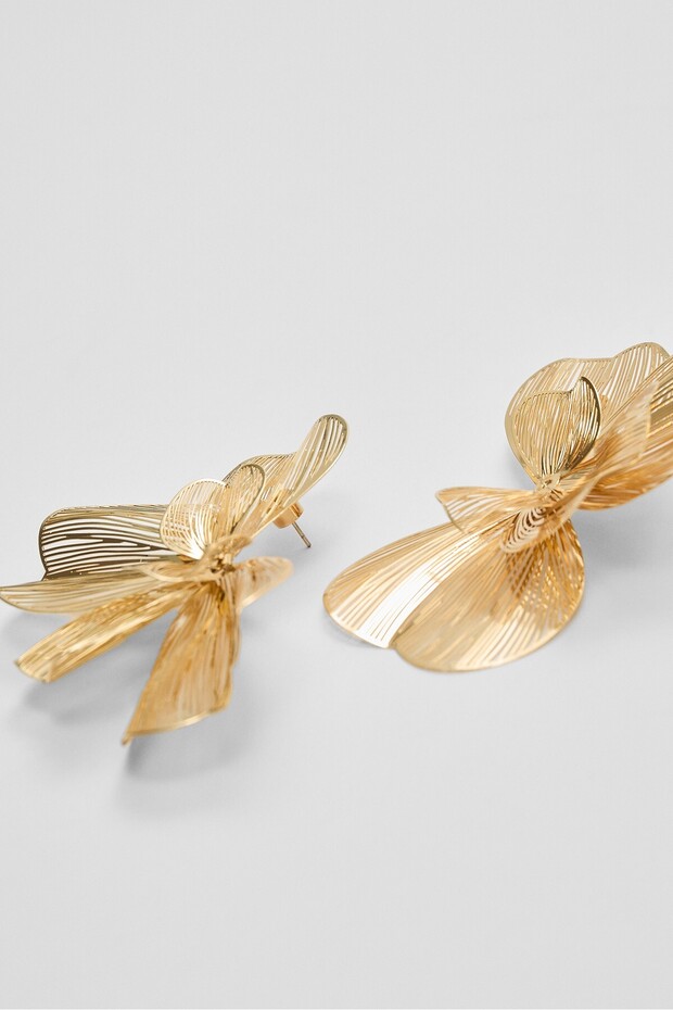 Yelpaze çiçekli maxi küpe - 5