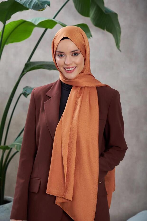 شال أليسا نمط حريري جاكار تان 9003-08