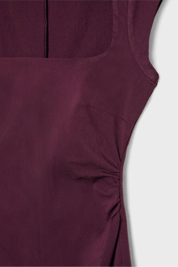 Drapeli Midi Elbise - 7