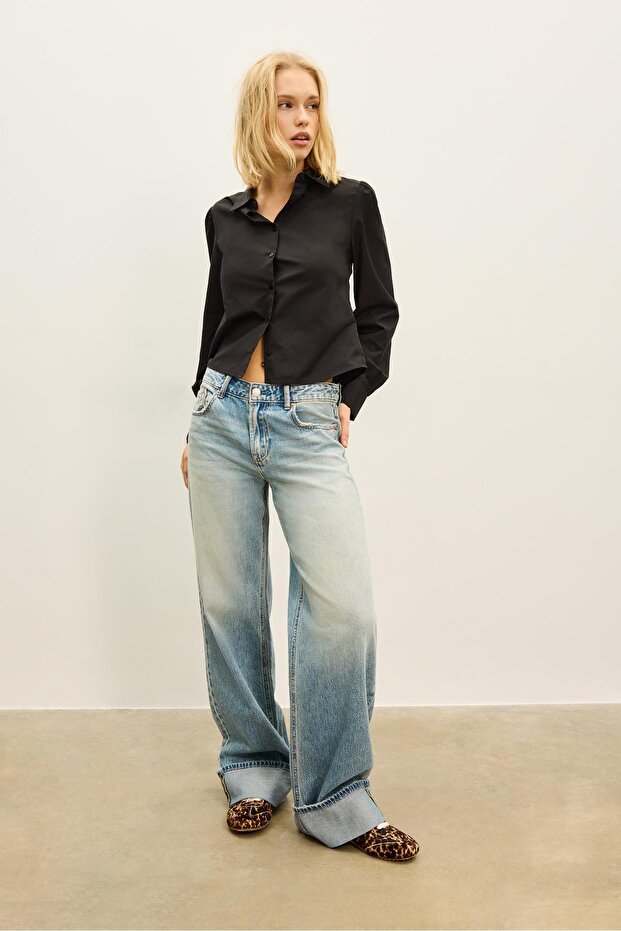 Basic Kabarık Poplin Gömlek - 1