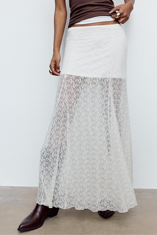 Dantel midi etek - 1