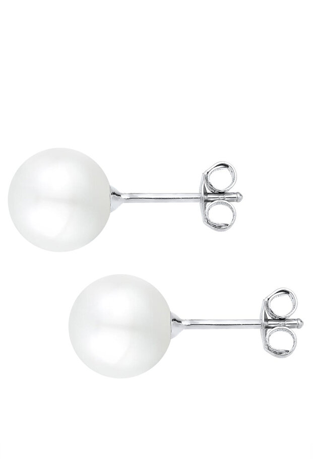 Earrings Perlen Muschelkernperlen Elegant Basic 925 Silber - 3