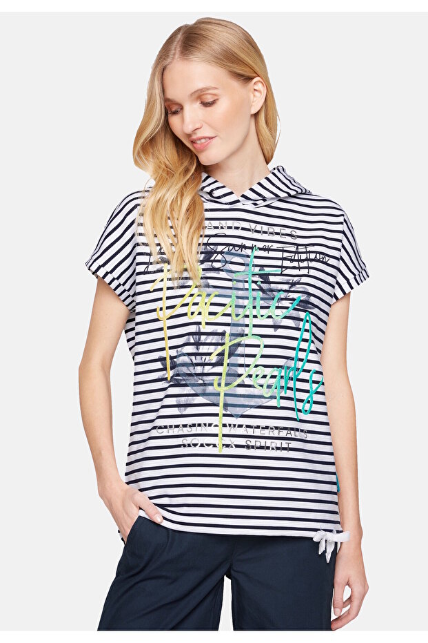 T-Shirt Kurzarmshirt mit Kapuze - 3