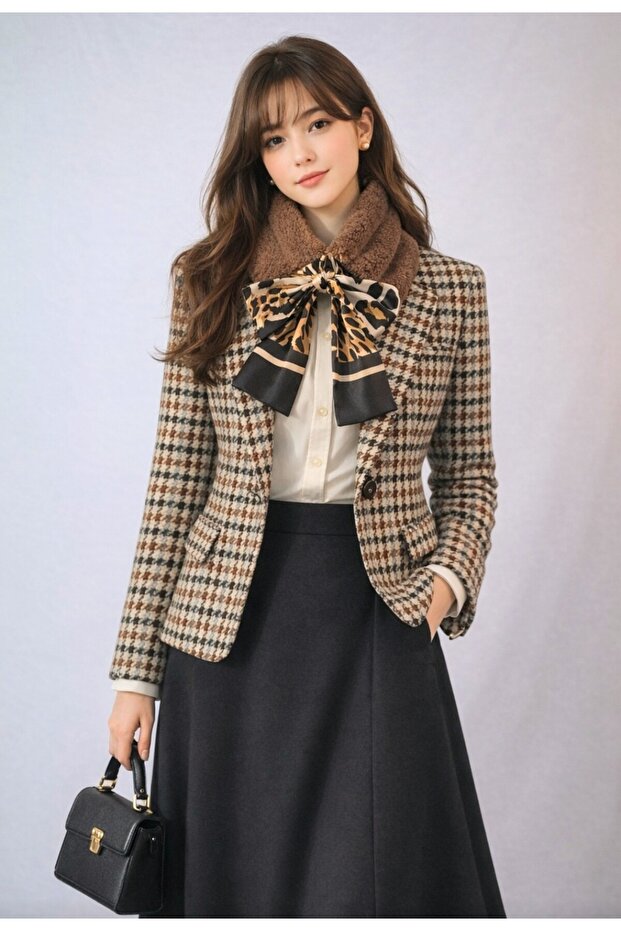 fularlı peluş boyunluk, atkı - 1