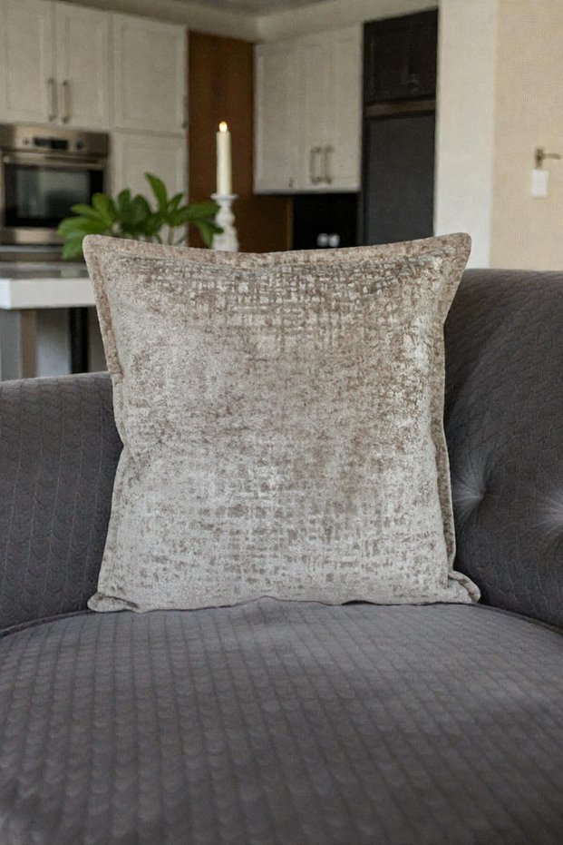 Cushion Cover - Imported Velvet 45X45 cm Decorative Home Accessory Beige