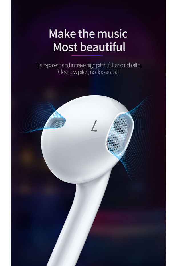 سماعة أذن سلكية من سلسلة Element من النوع C، لون أبيض - 3