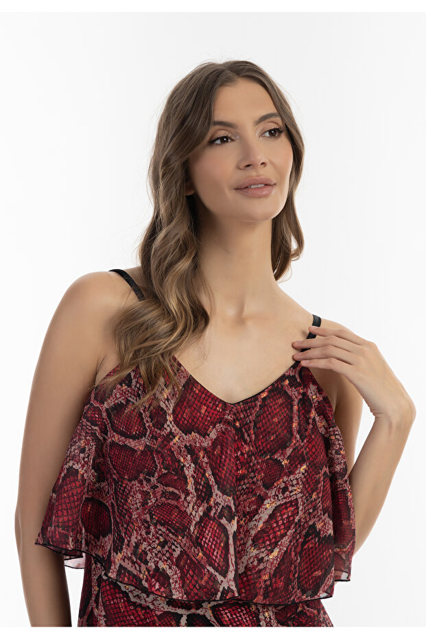 Maxikleid mit Schlangenprint - 5