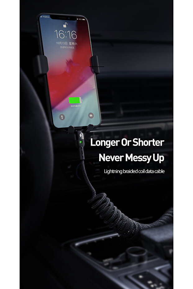 كابل بيانات Lightning Coil بطول 1.8 متر (مع إضاءة LED) - 3